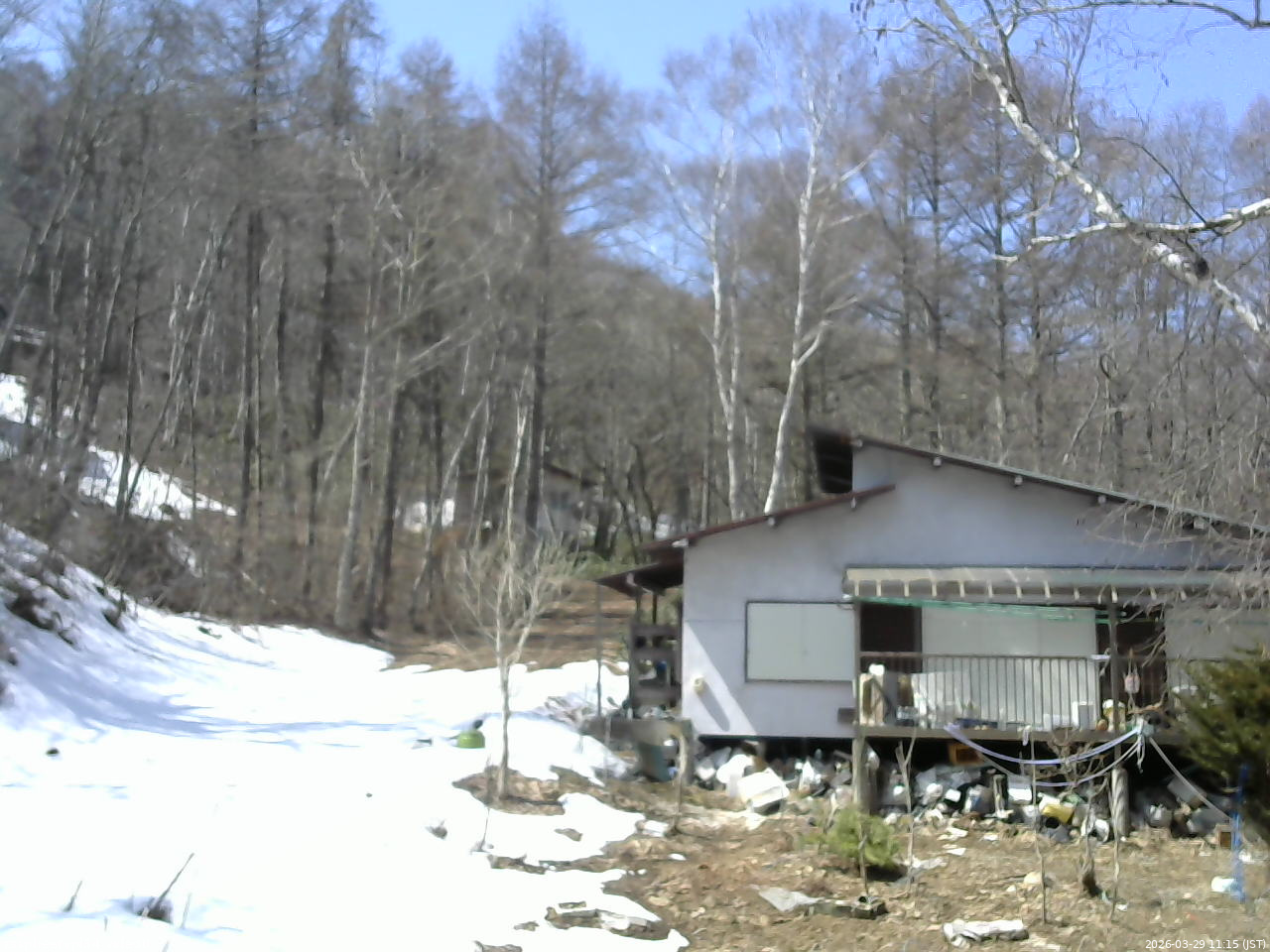 長野県菅平高原 ゆたか山荘 西側(坂上) 2026/03/29 11:15
