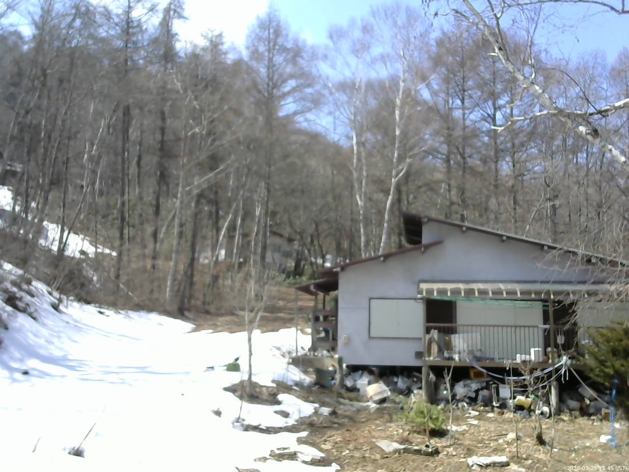 長野県菅平高原 ゆたか山荘 西側(坂上) 2026/03/29 11:45