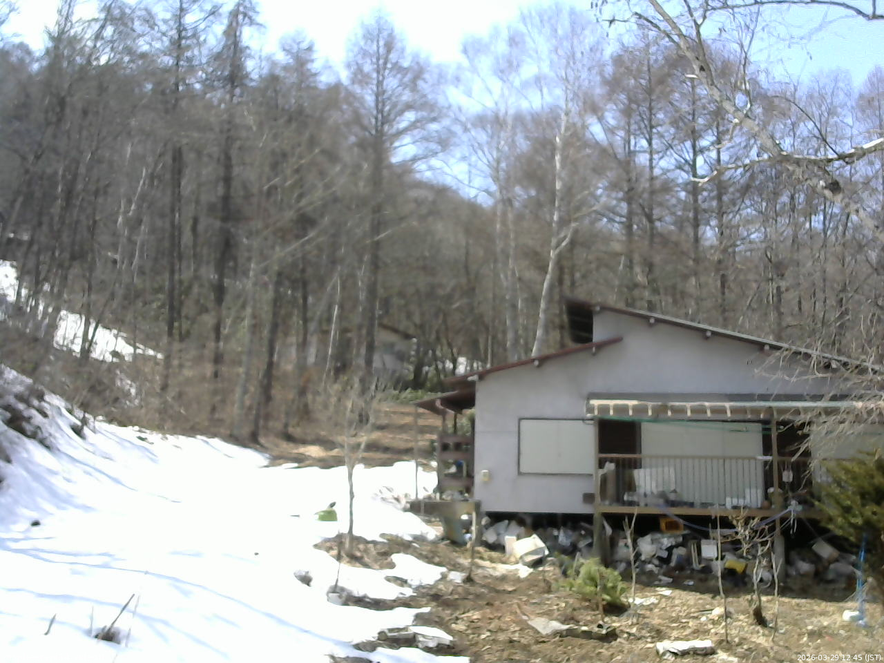 長野県菅平高原 ゆたか山荘 西側(坂上) 2026/03/29 12:45