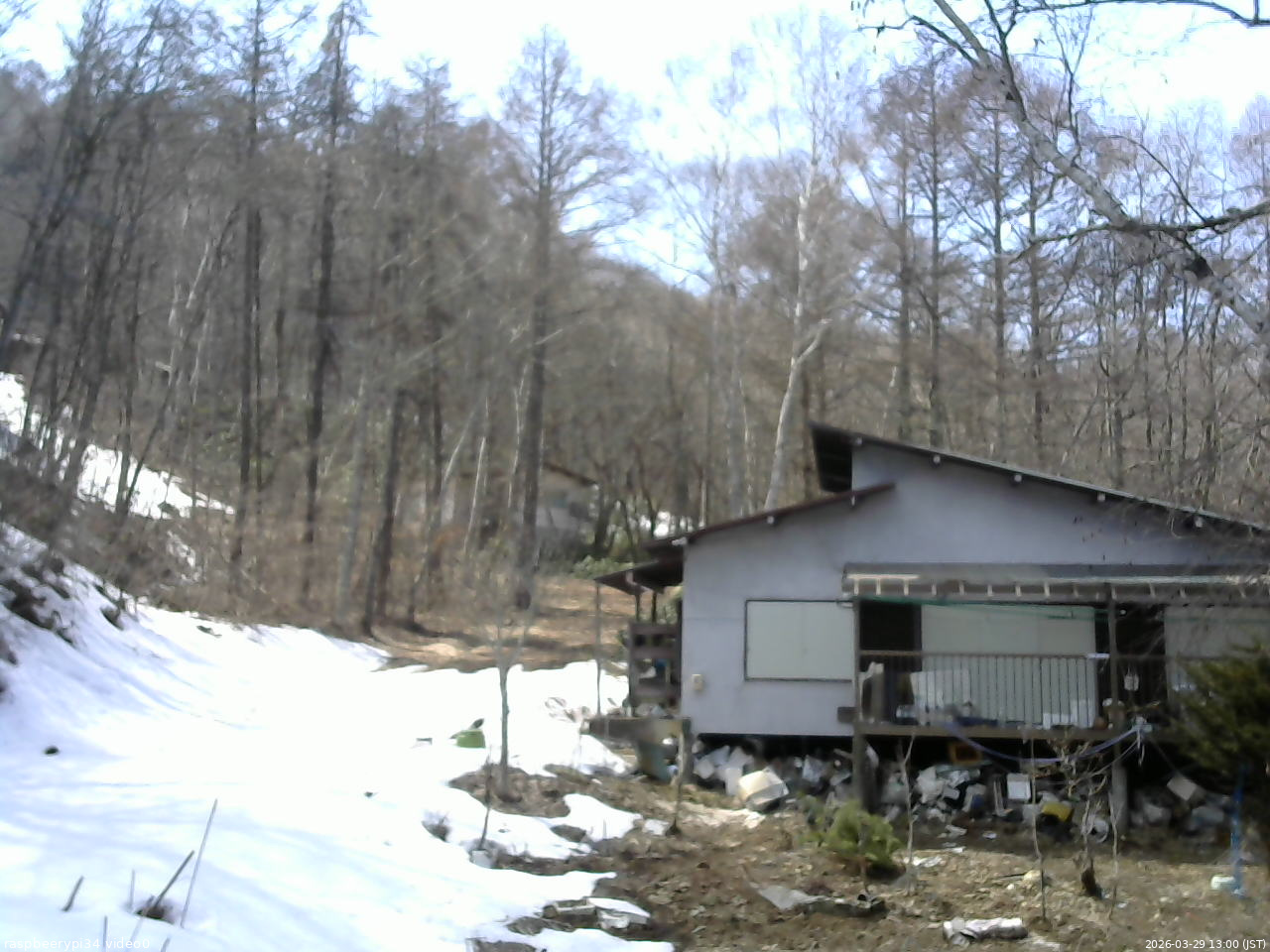 長野県菅平高原 ゆたか山荘 西側(坂上) 2026/03/29 13:00