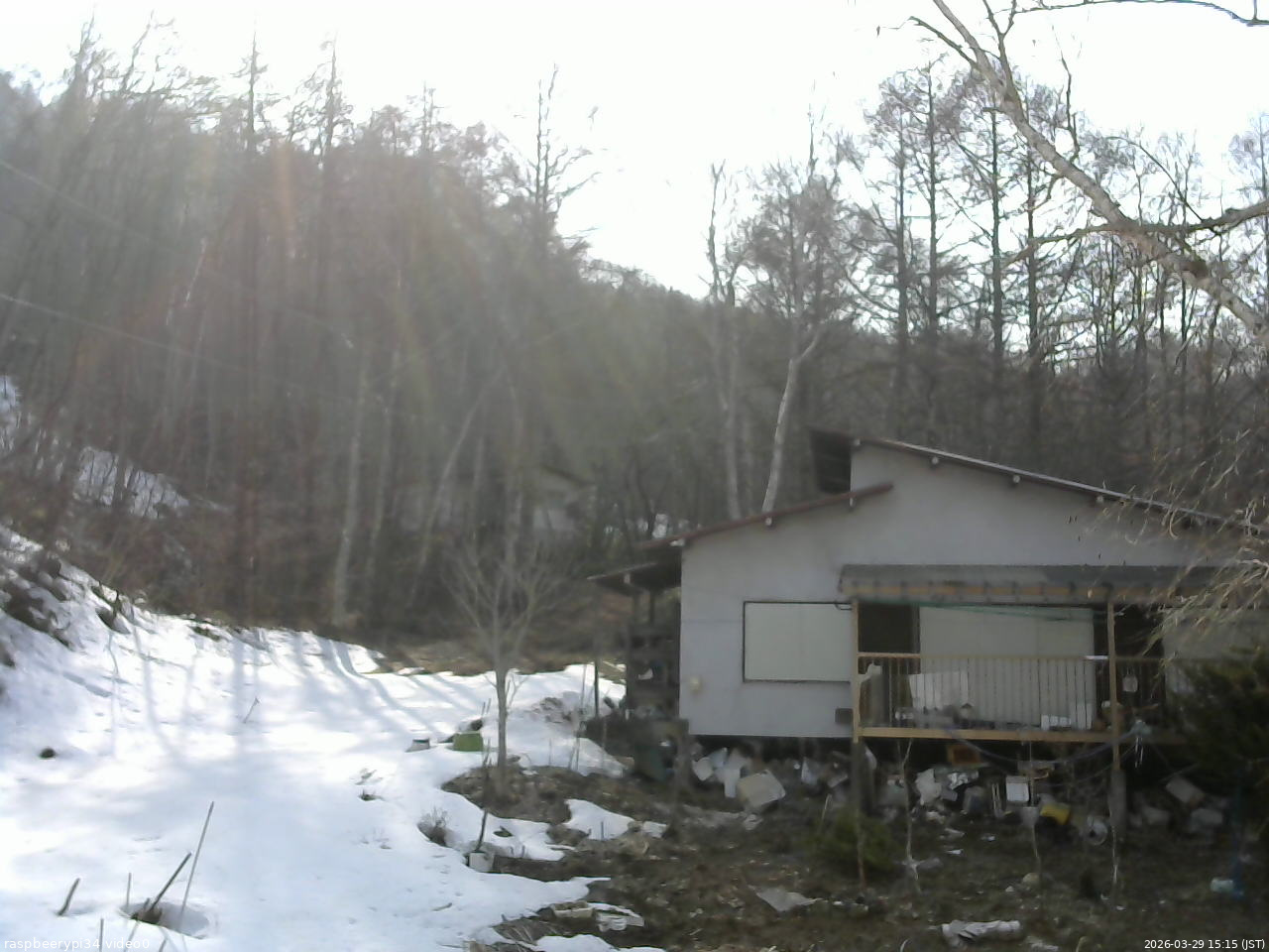 長野県菅平高原 ゆたか山荘 西側(坂上) 2026/03/29 15:15