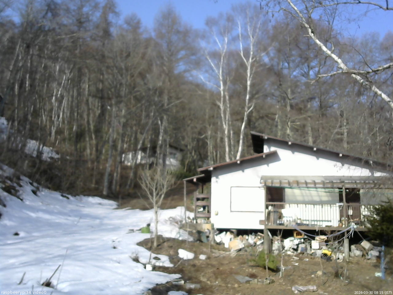 長野県菅平高原 ゆたか山荘 西側(坂上) 2026/03/30 08:15