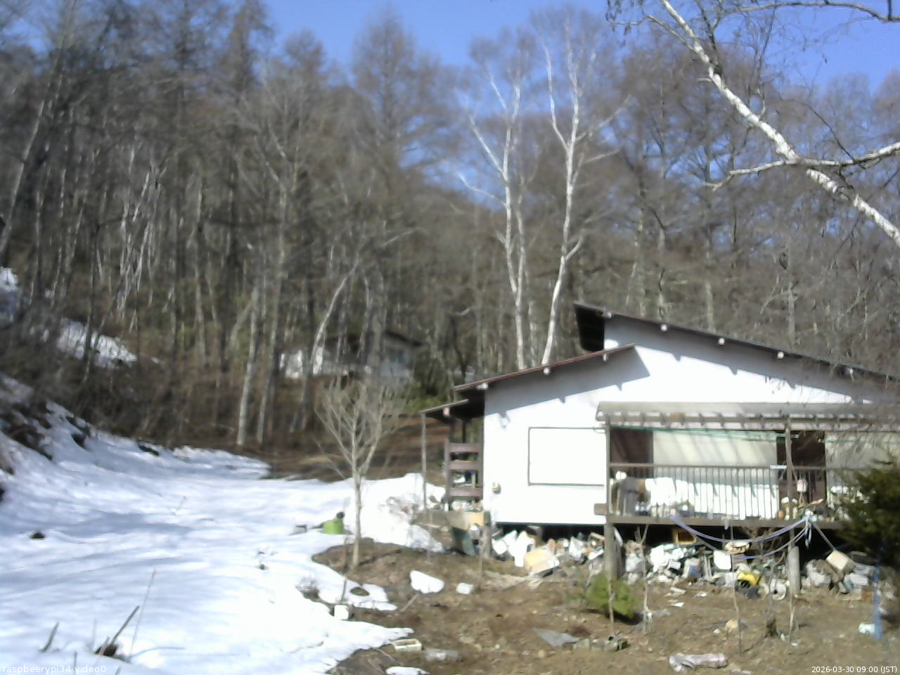長野県菅平高原 ゆたか山荘 西側(坂上) 2026/03/30 09:00