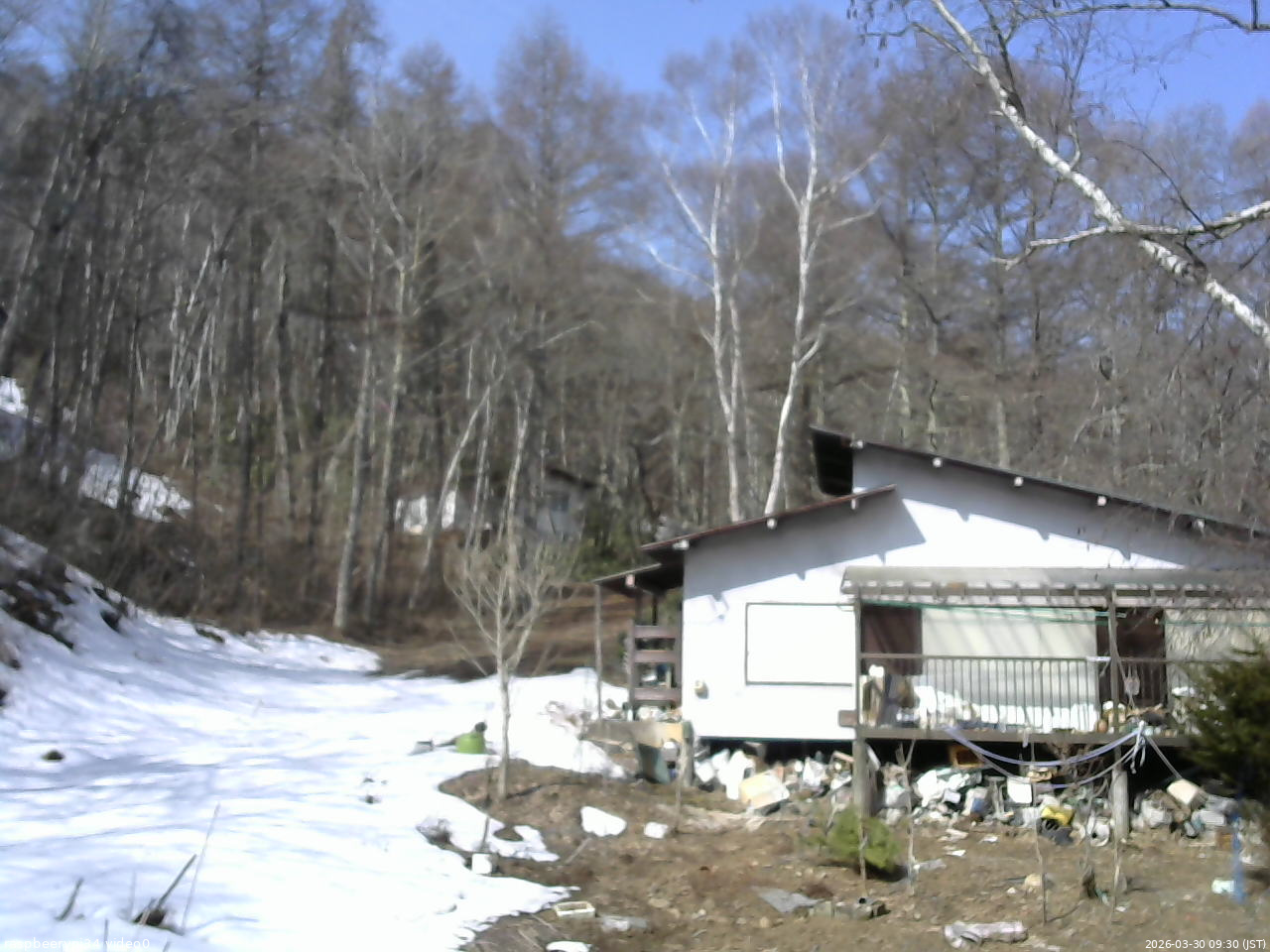 長野県菅平高原 ゆたか山荘 西側(坂上) 2026/03/30 09:30