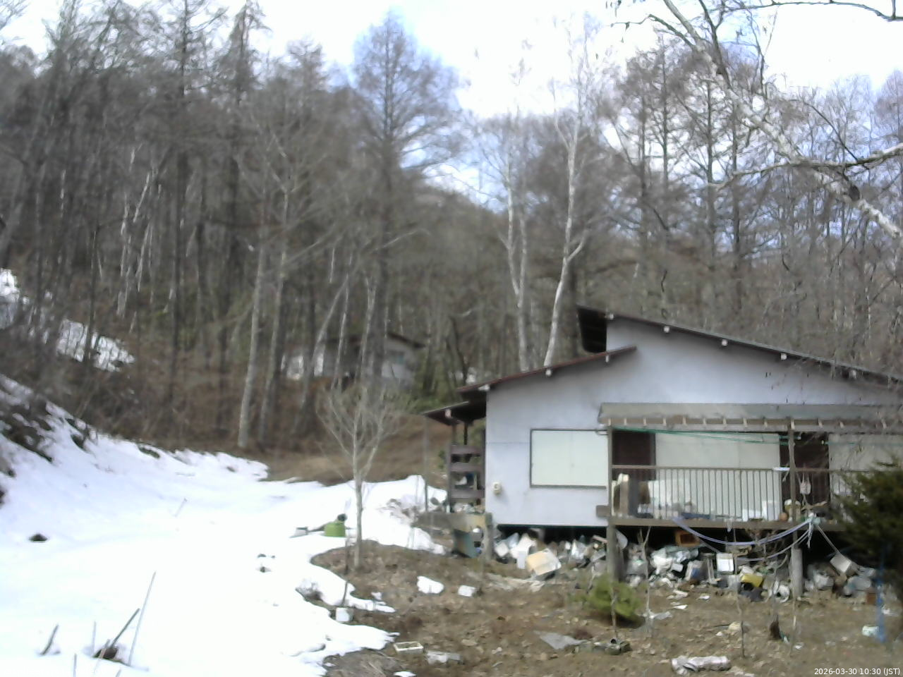 長野県菅平高原 ゆたか山荘 西側(坂上) 2026/03/30 10:30