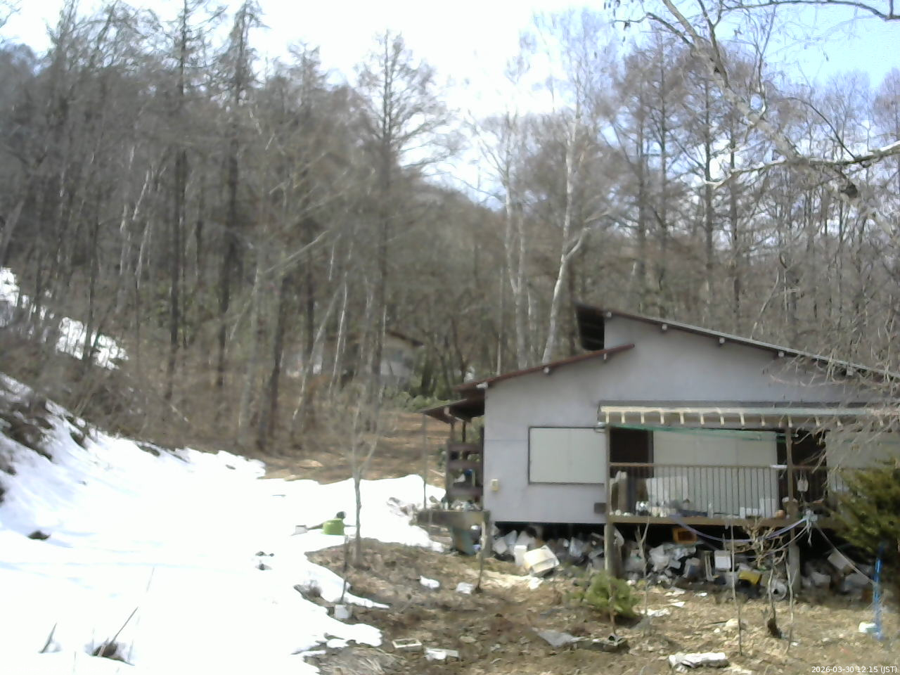 長野県菅平高原 ゆたか山荘 西側(坂上) 2026/03/30 12:15