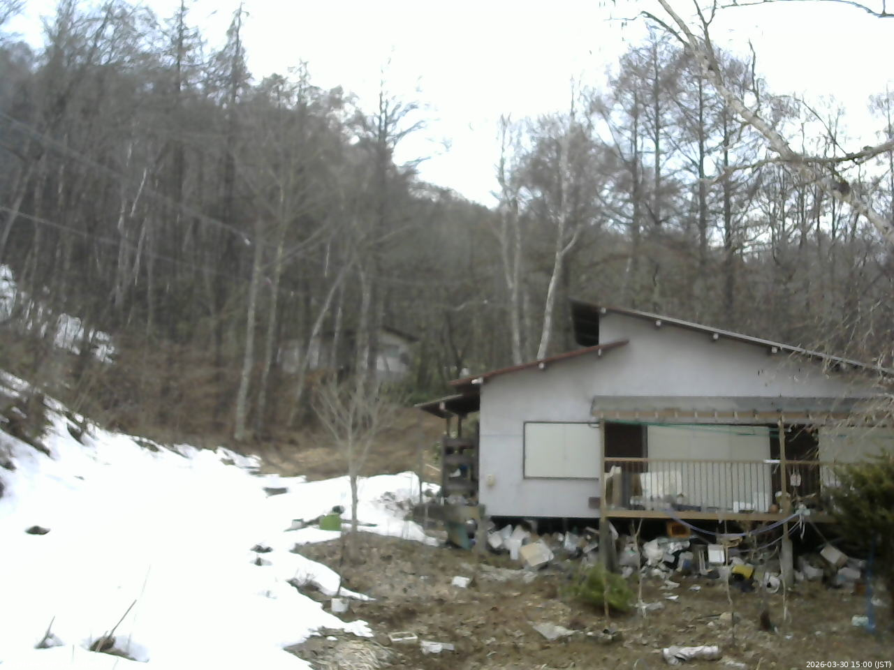 長野県菅平高原 ゆたか山荘 西側(坂上) 2026/03/30 15:00