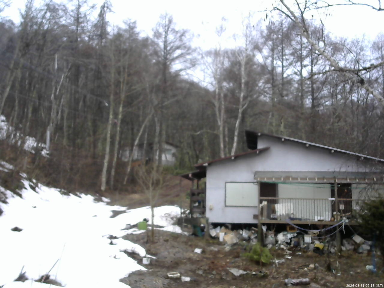 長野県菅平高原 ゆたか山荘 西側(坂上) 2026/03/31 07:15
