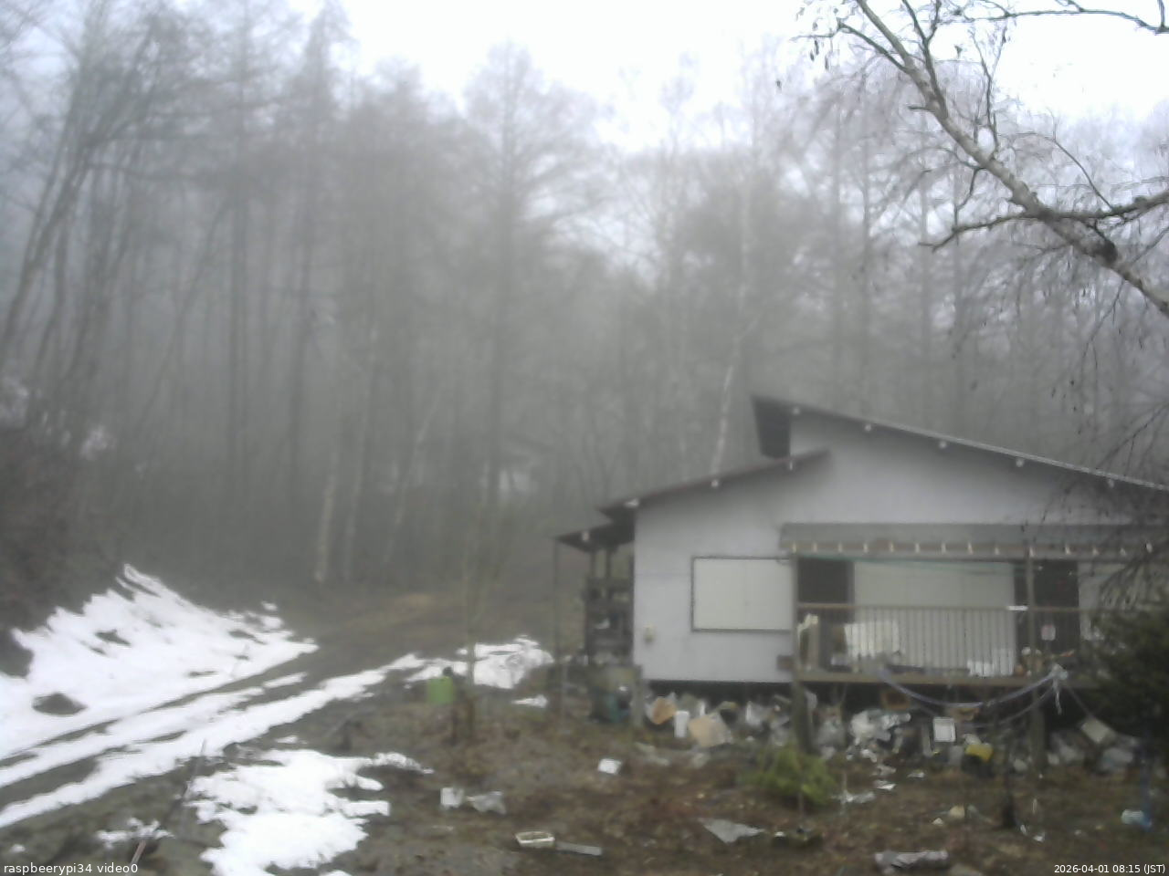 長野県菅平高原 ゆたか山荘 西側(坂上) 2026/04/01 08:15