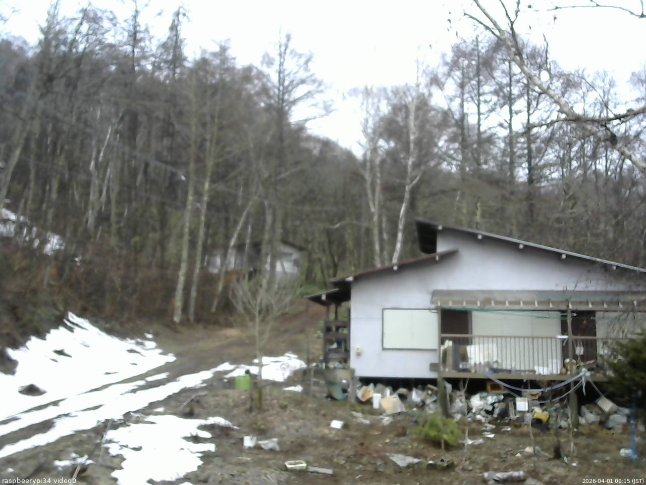 長野県菅平高原 ゆたか山荘 西側(坂上) 2026/04/01 09:15
