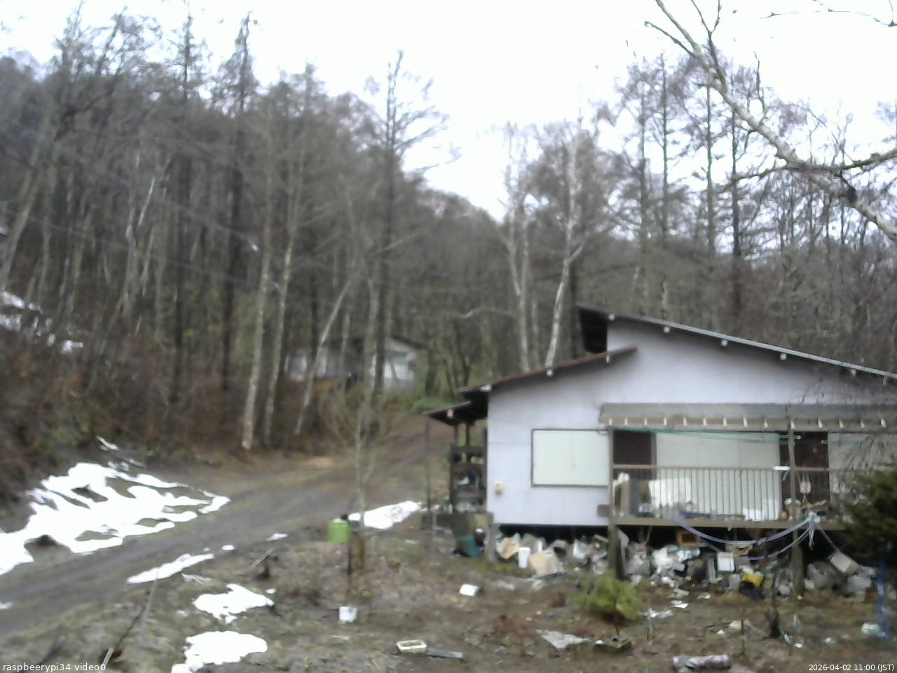 長野県菅平高原 ゆたか山荘 西側(坂上) 2026/04/02 11:00