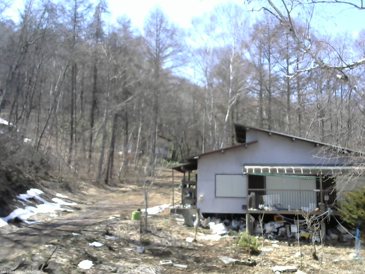 長野県菅平高原 ゆたか山荘 西側(坂上) 2026/04/03 12:15