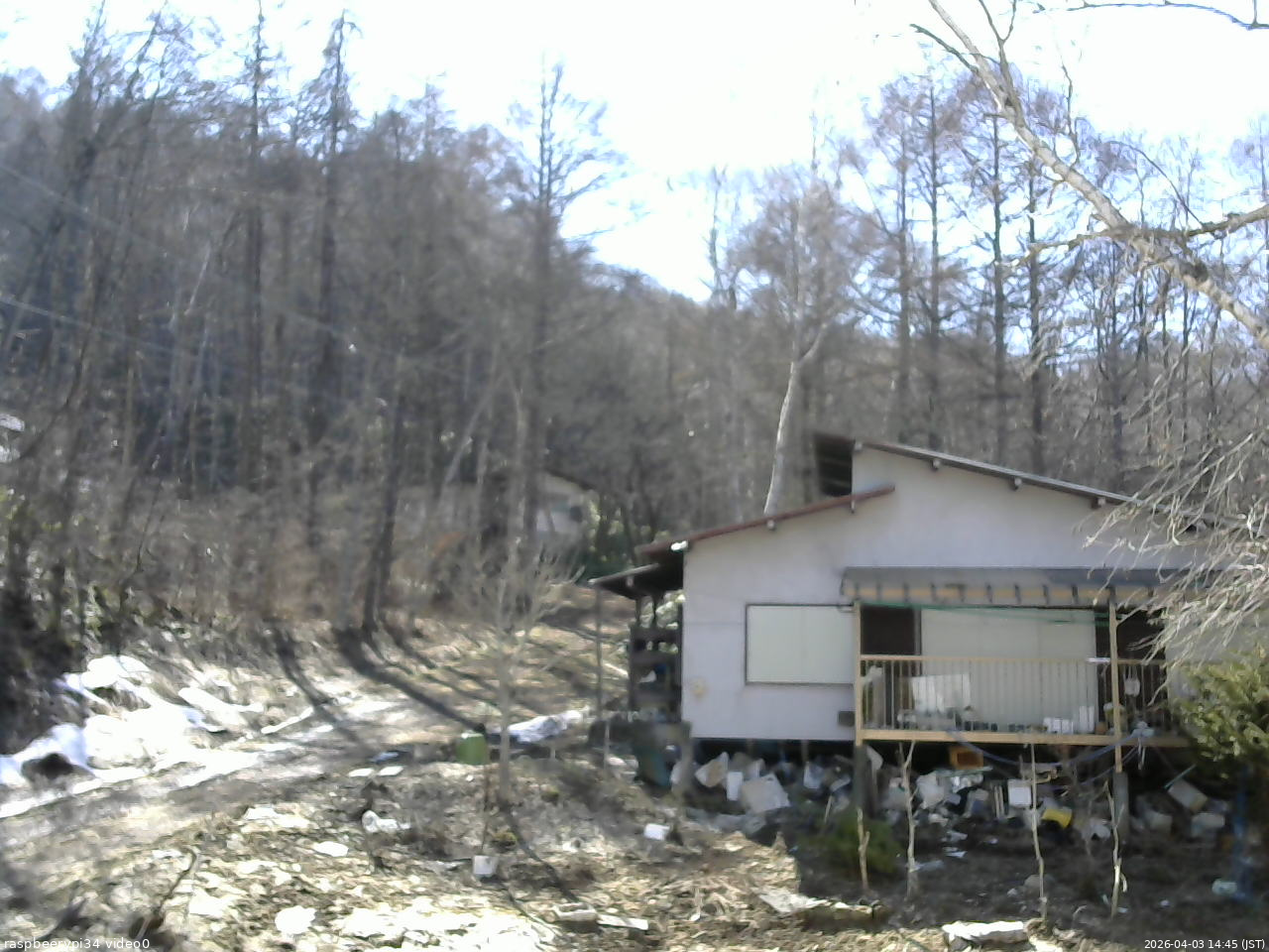 長野県菅平高原 ゆたか山荘 西側(坂上) 2026/04/03 14:45