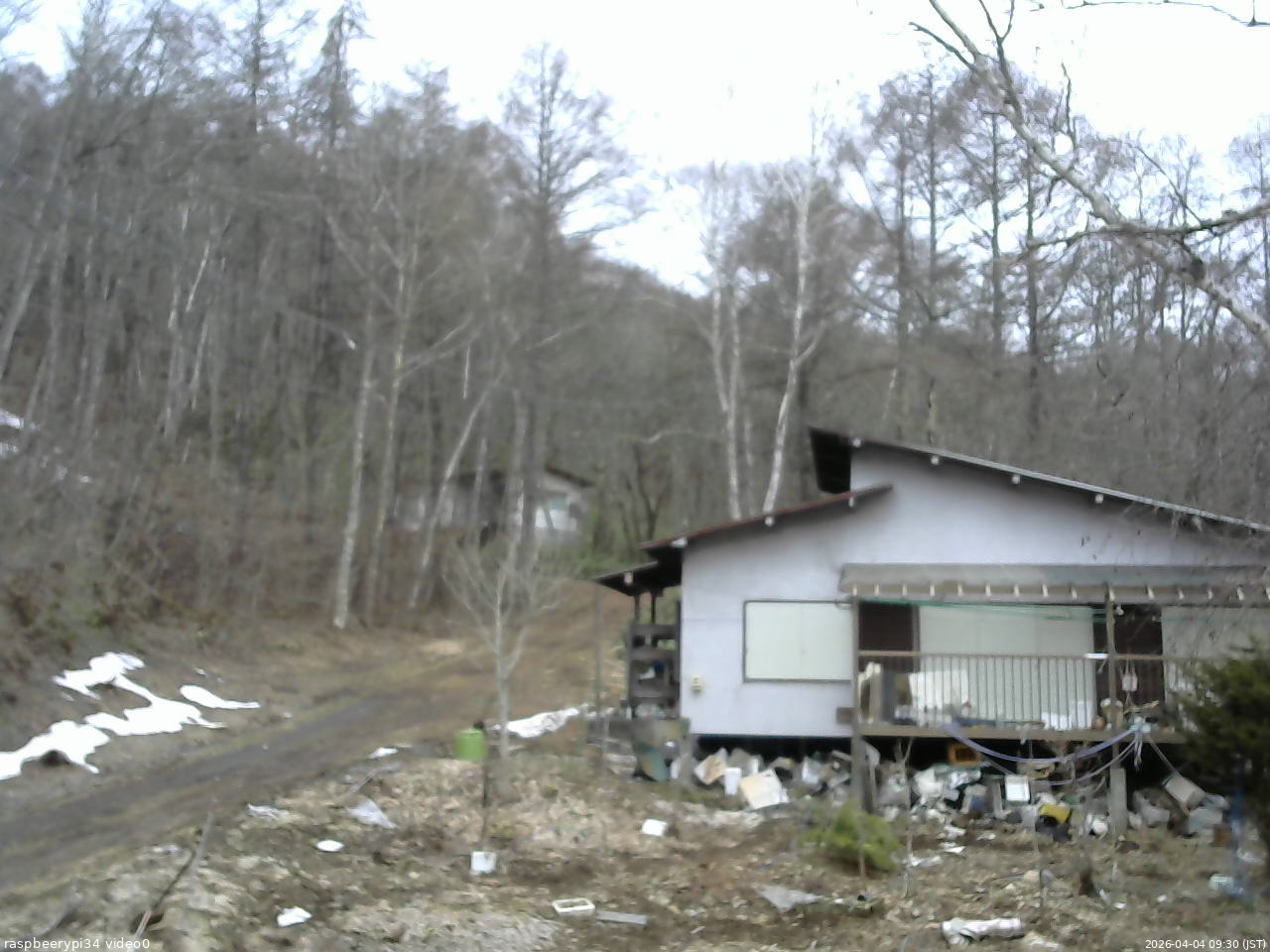 長野県菅平高原 ゆたか山荘 西側(坂上) 2026/04/04 09:30