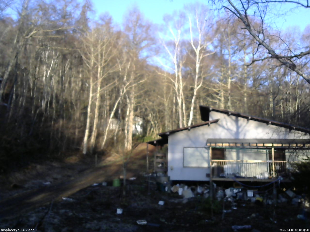 長野県菅平高原 ゆたか山荘 西側(坂上) 2026/04/06 06:00