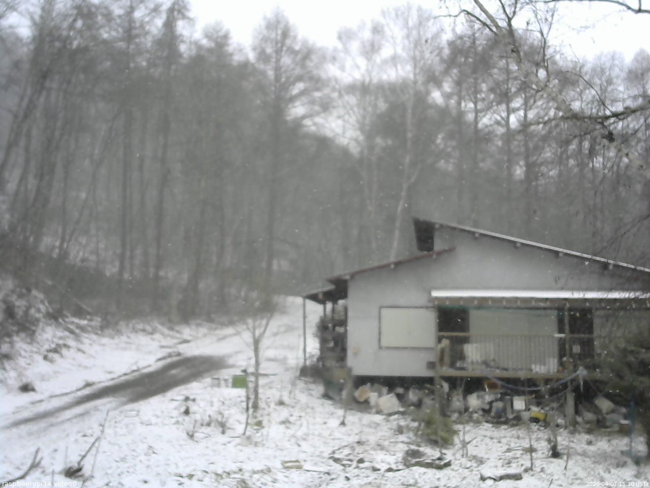 長野県菅平高原 ゆたか山荘 西側(坂上) 2026/04/07 15:30