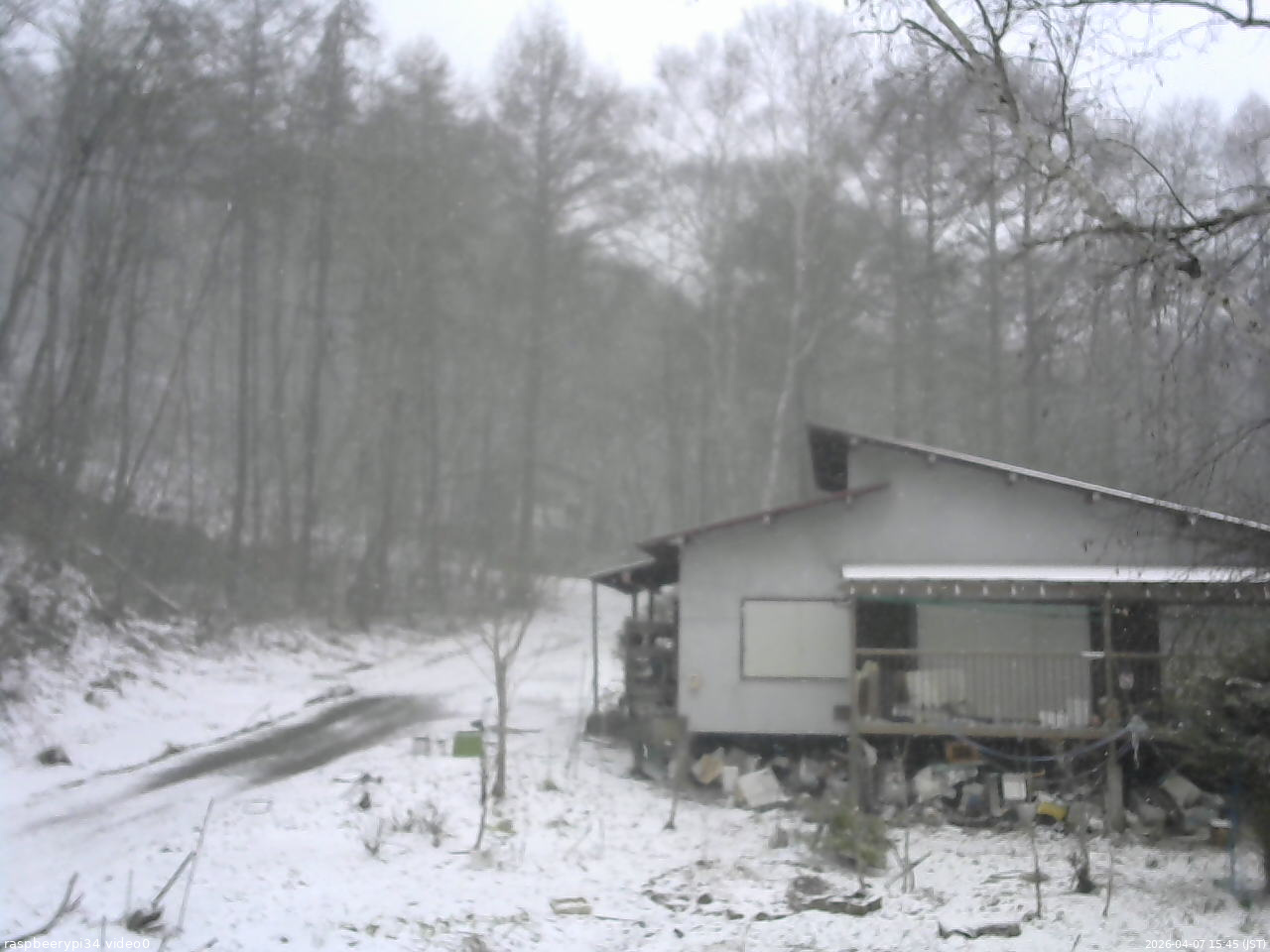 長野県菅平高原 ゆたか山荘 西側(坂上) 2026/04/07 15:45