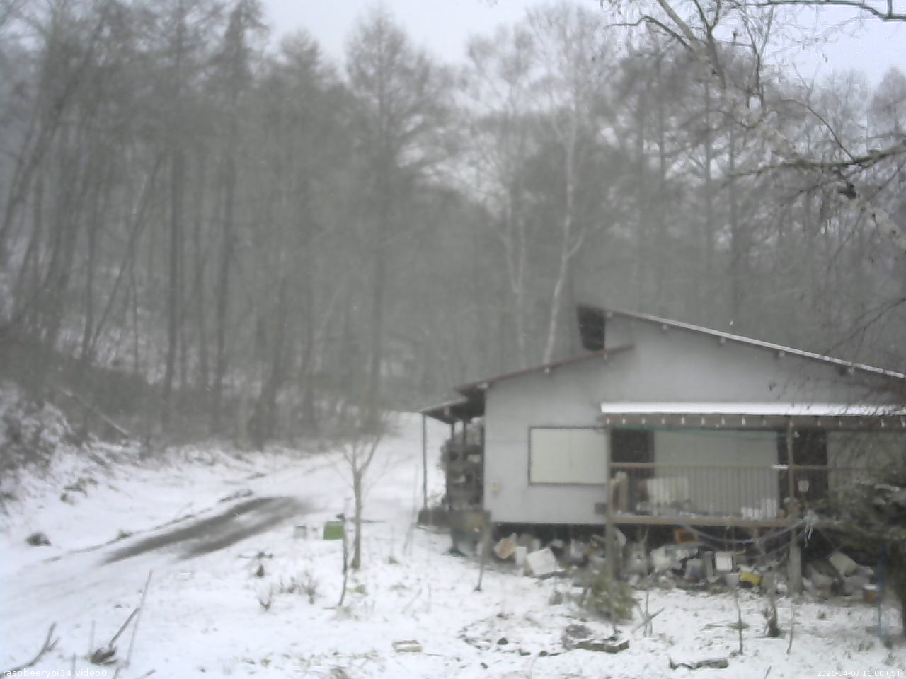 長野県菅平高原 ゆたか山荘 西側(坂上) 2026/04/07 16:00
