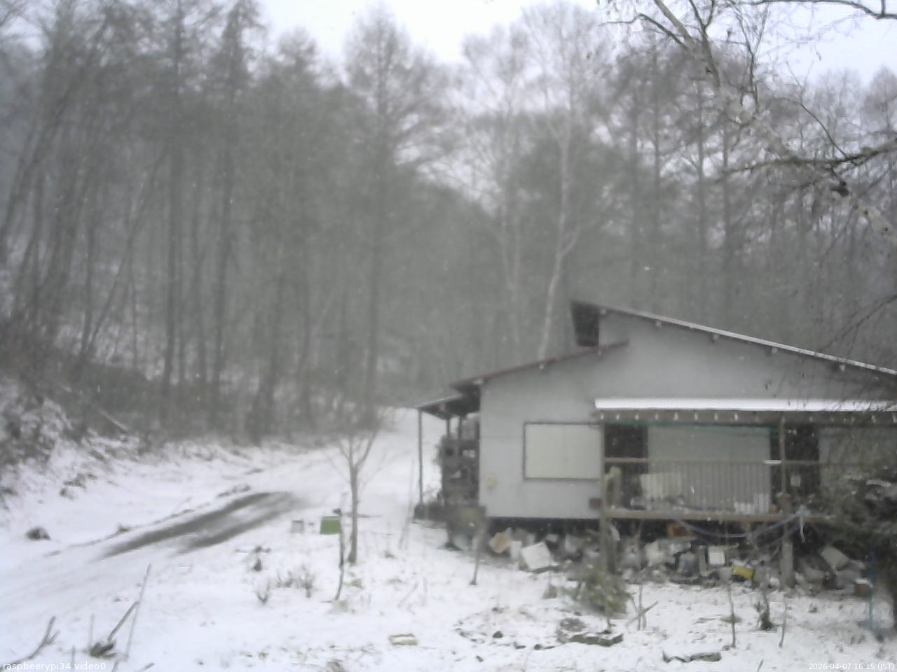 長野県菅平高原 ゆたか山荘 西側(坂上) 2026/04/07 16:15