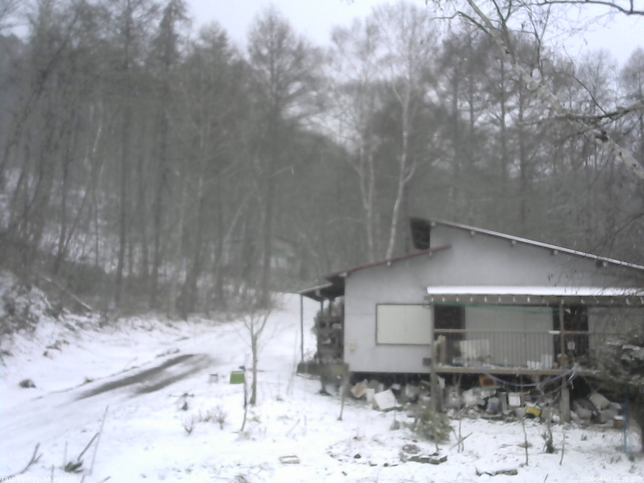 長野県菅平高原 ゆたか山荘 西側(坂上) 2026/04/07 16:30