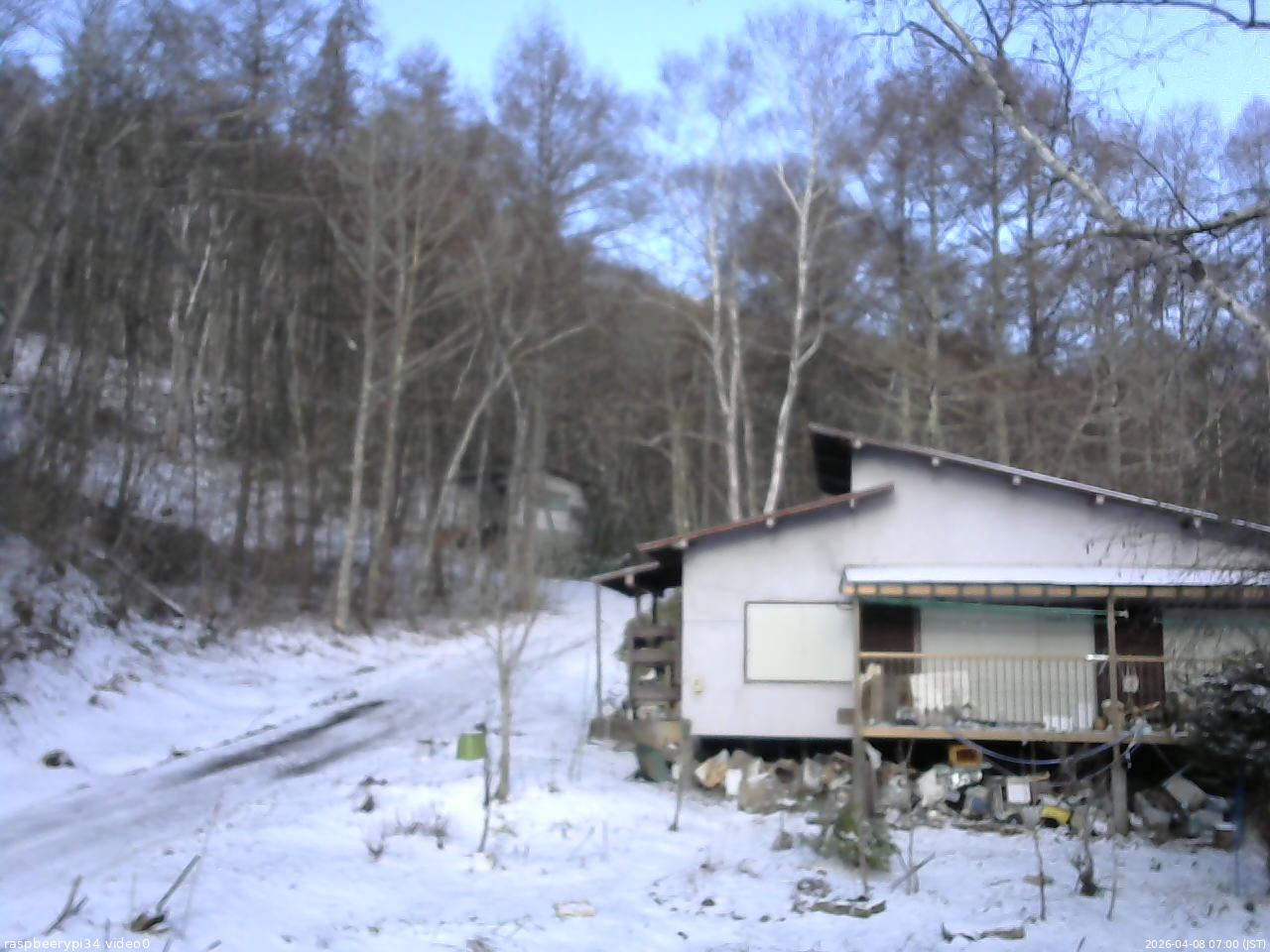 長野県菅平高原 ゆたか山荘 西側(坂上) 2026/04/08 07:00