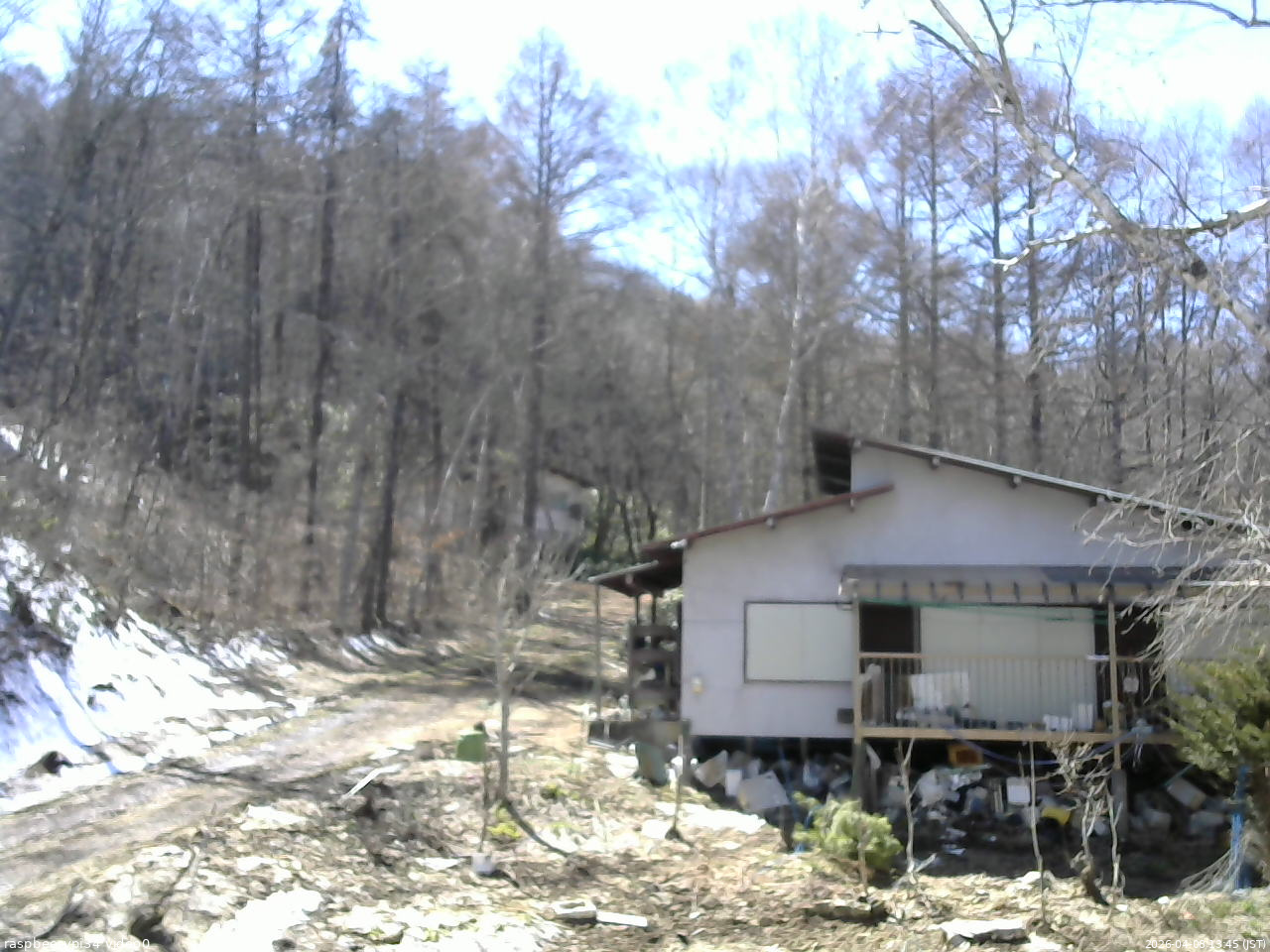 長野県菅平高原 ゆたか山荘 西側(坂上) 2026/04/08 13:45