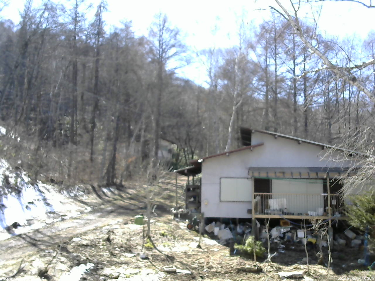 長野県菅平高原 ゆたか山荘 西側(坂上) 2026/04/08 14:15