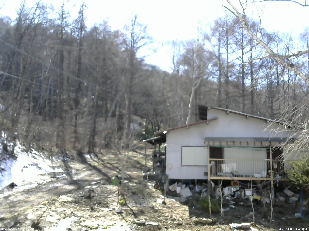 長野県菅平高原 ゆたか山荘 西側(坂上) 2026/04/08 14:45