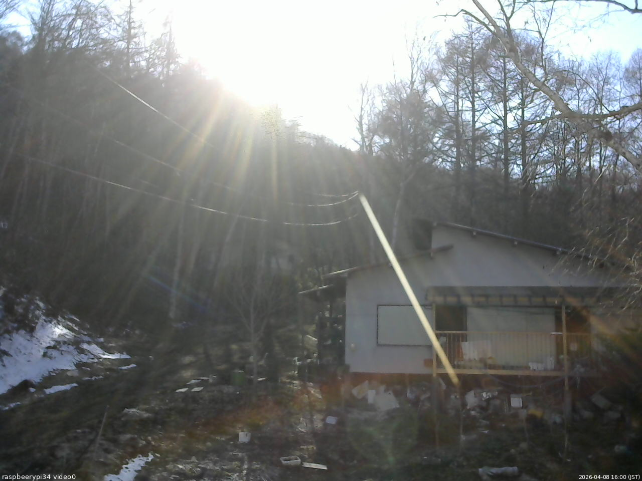 長野県菅平高原 ゆたか山荘 西側(坂上) 2026/04/08 16:00
