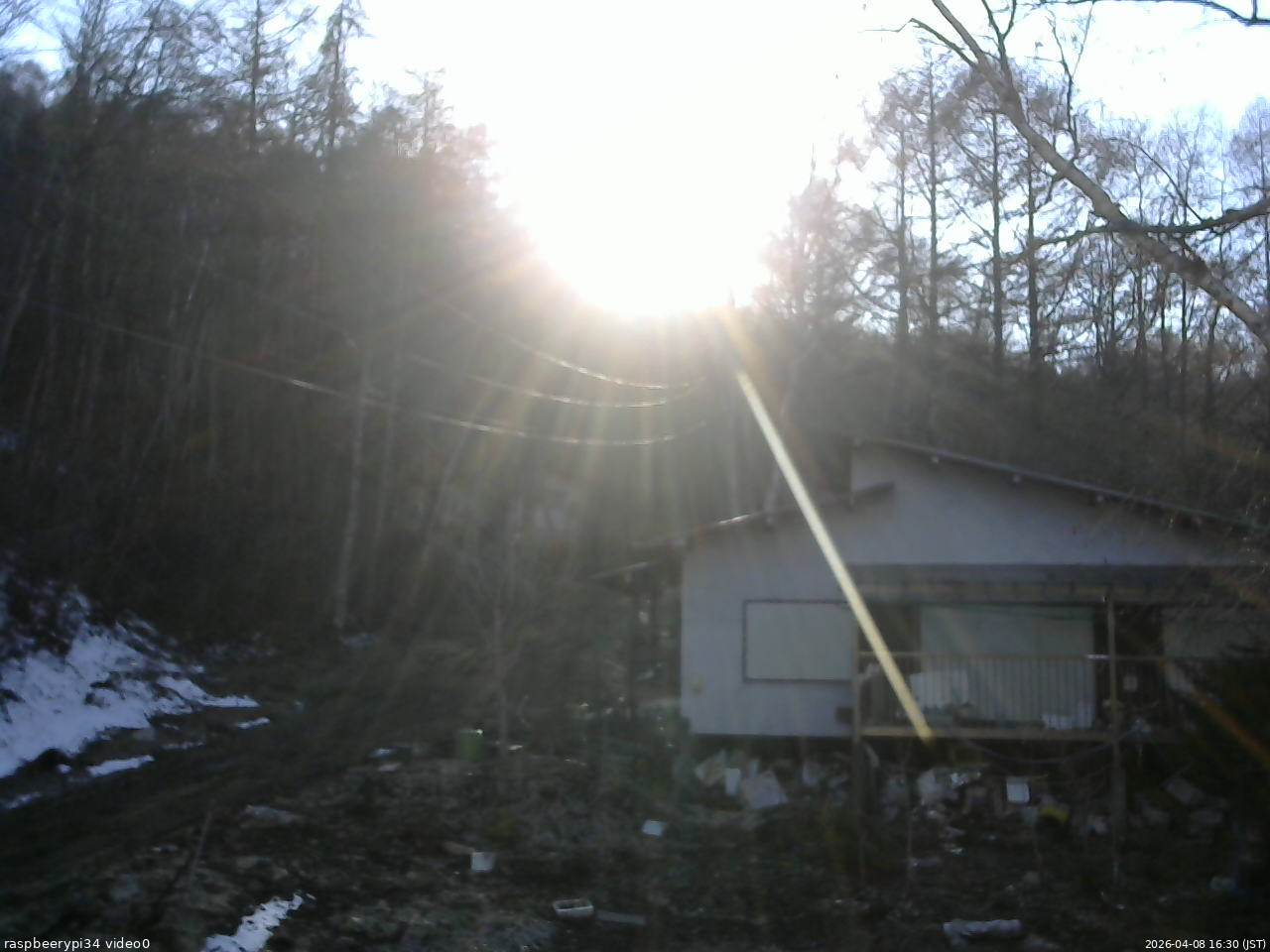 長野県菅平高原 ゆたか山荘 西側(坂上) 2026/04/08 16:30