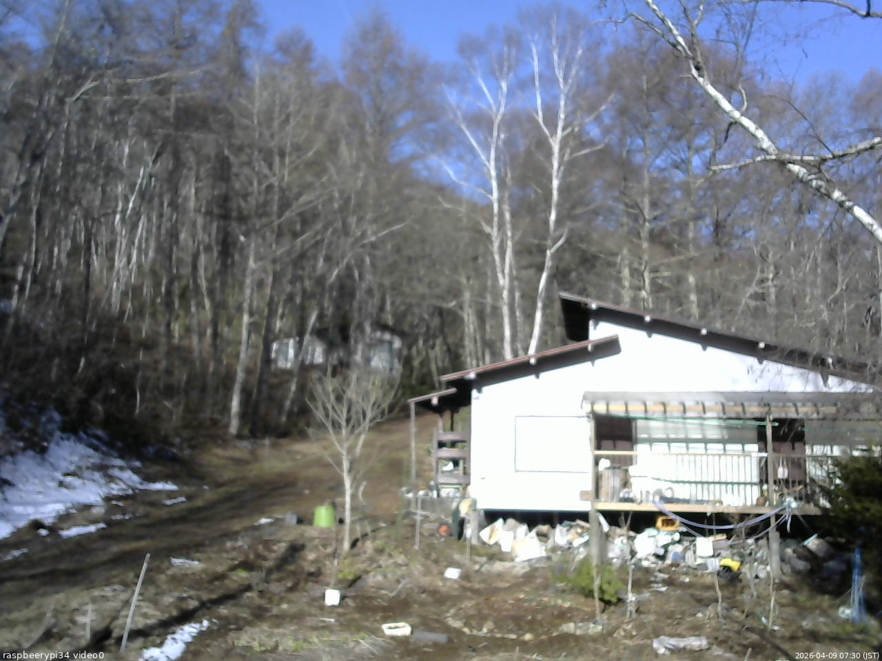 長野県菅平高原 ゆたか山荘 西側(坂上) 2026/04/09 07:30