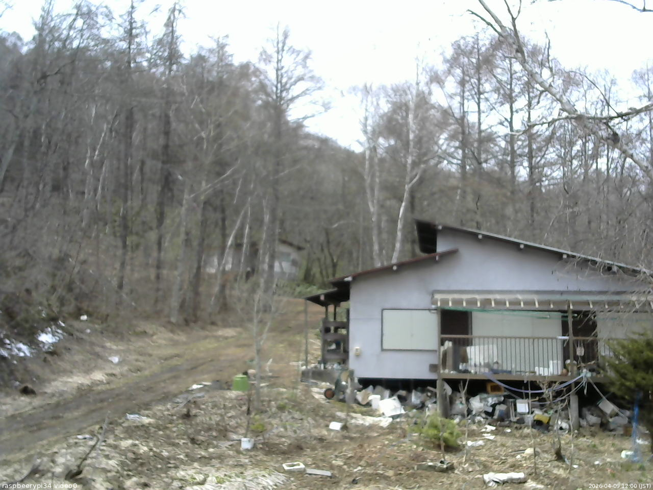 長野県菅平高原 ゆたか山荘 西側(坂上) 2026/04/09 12:00