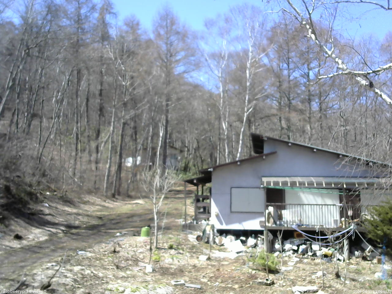 長野県菅平高原 ゆたか山荘 西側(坂上) 2026/04/11 11:00