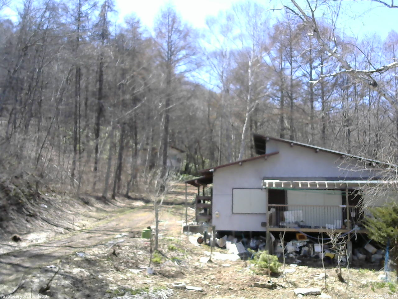 長野県菅平高原 ゆたか山荘 西側(坂上) 2026/04/12 12:45