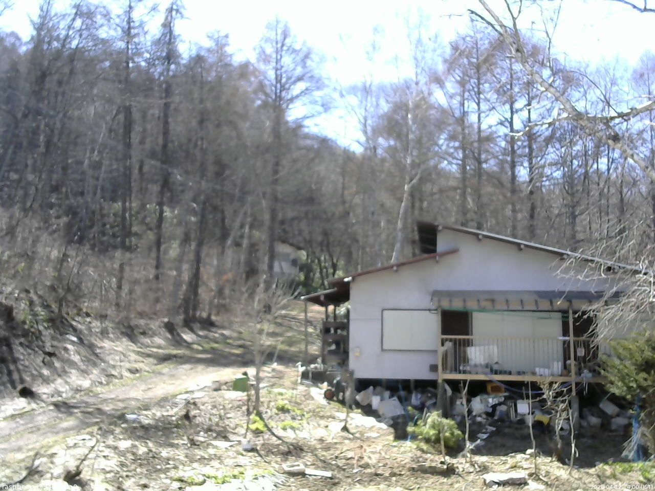 長野県菅平高原 ゆたか山荘 西側(坂上) 2026/04/12 14:00