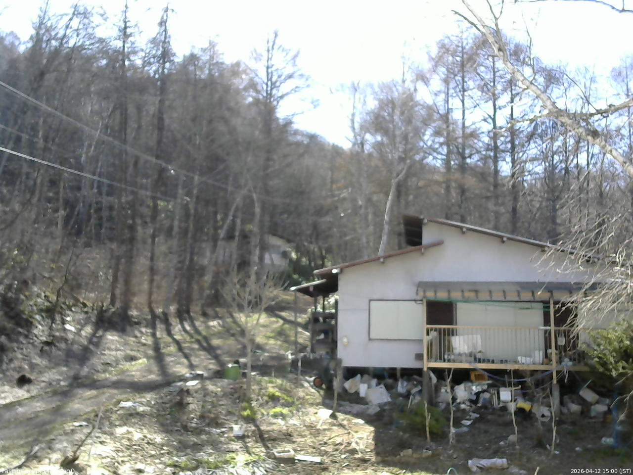 長野県菅平高原 ゆたか山荘 西側(坂上) 2026/04/12 15:00