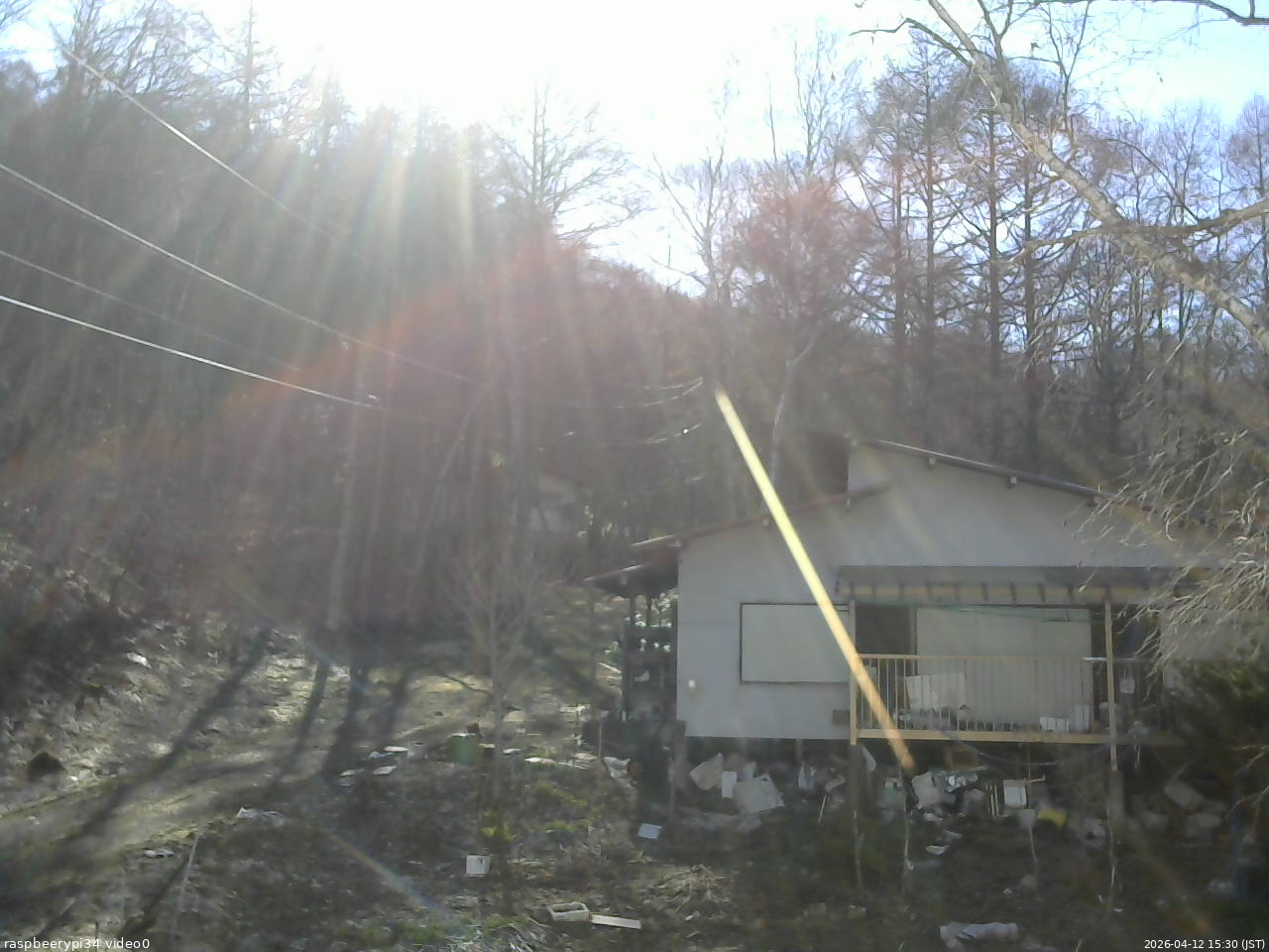 長野県菅平高原 ゆたか山荘 西側(坂上) 2026/04/12 15:30