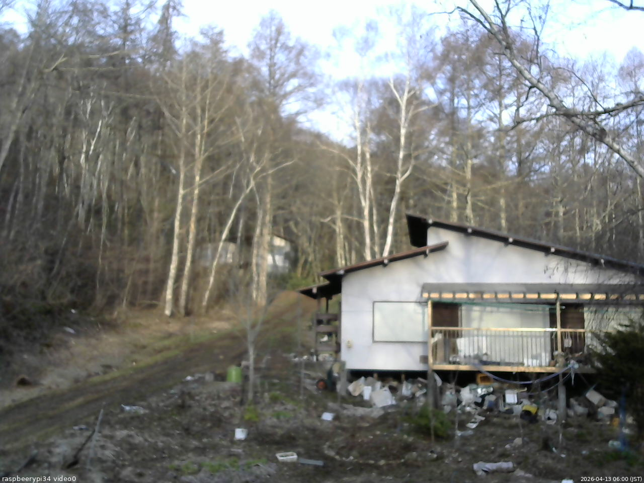 長野県菅平高原 ゆたか山荘 西側(坂上) 2026/04/13 06:00