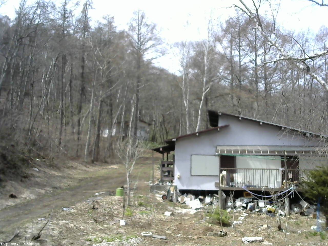 長野県菅平高原 ゆたか山荘 西側(坂上) 2026/04/13 11:00