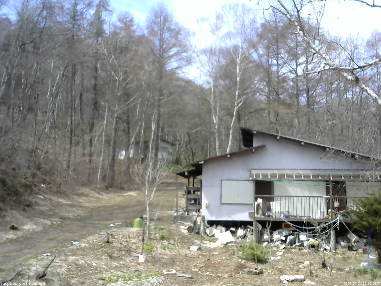 長野県菅平高原 ゆたか山荘 西側(坂上) 2026/04/14 11:00