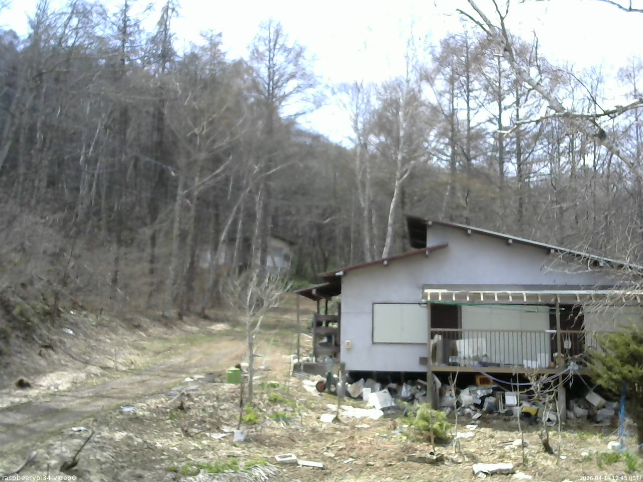 長野県菅平高原 ゆたか山荘 西側(坂上) 2026/04/14 12:45