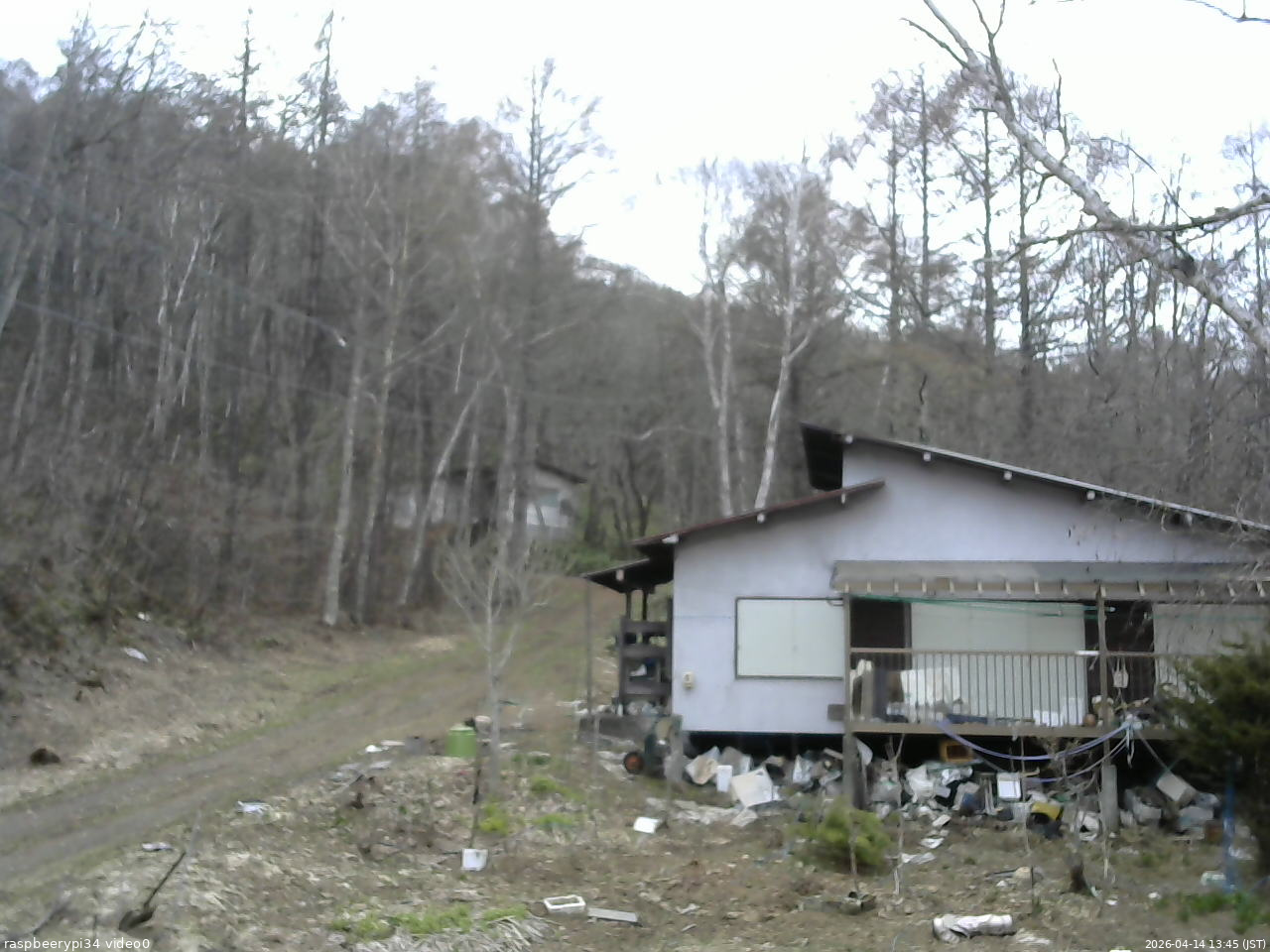 長野県菅平高原 ゆたか山荘 西側(坂上) 2026/04/14 13:45