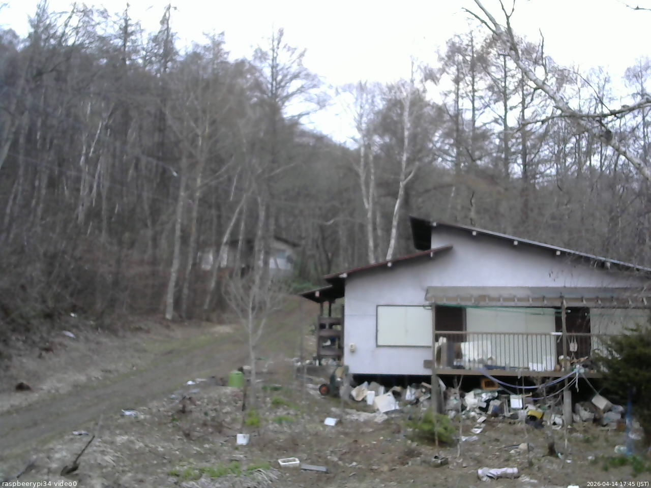 長野県菅平高原 ゆたか山荘 西側(坂上) 2026/04/14 17:45