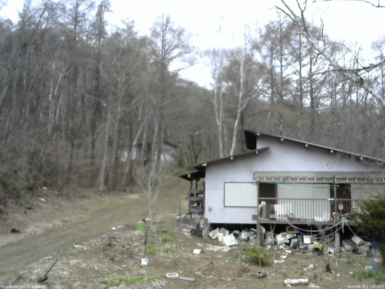 長野県菅平高原 ゆたか山荘 西側(坂上) 2026/04/15 13:00