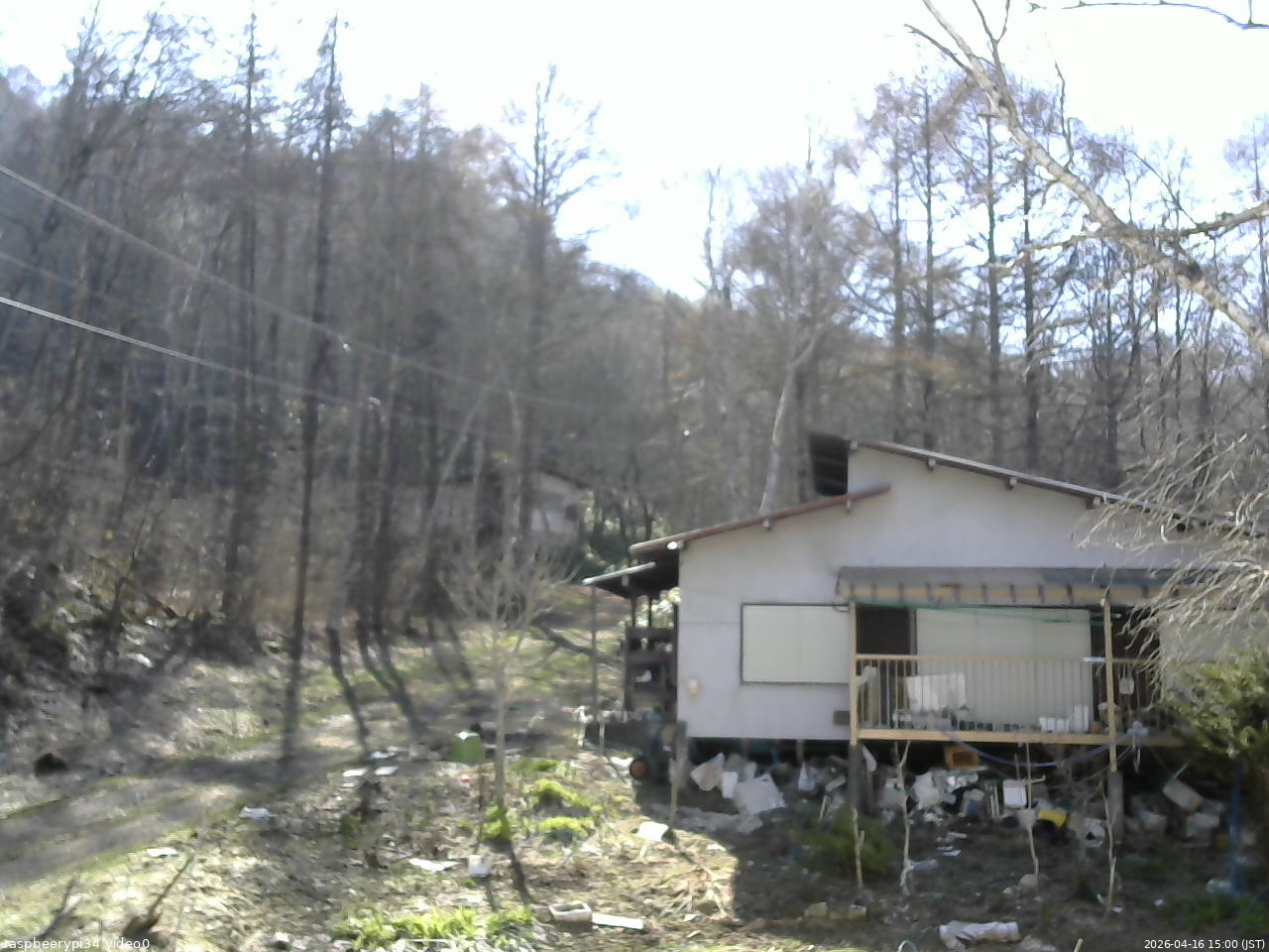 長野県菅平高原 ゆたか山荘 西側(坂上) 2026/04/16 15:00