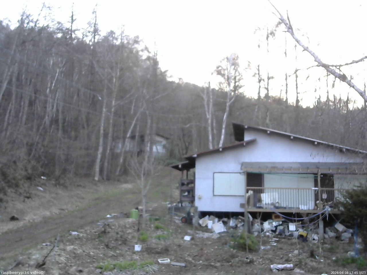 長野県菅平高原 ゆたか山荘 西側(坂上) 2026/04/16 17:45