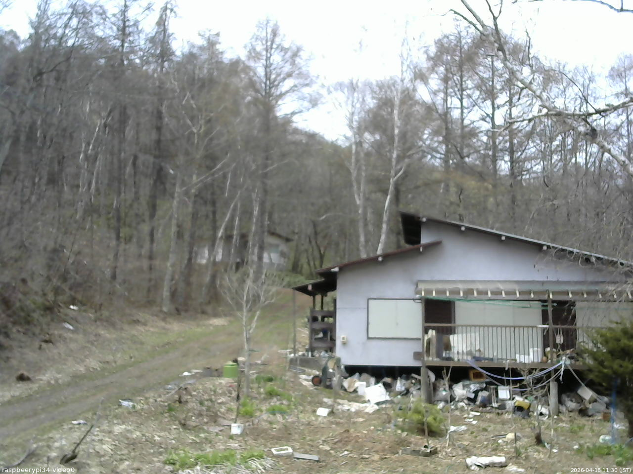 長野県菅平高原 ゆたか山荘 西側(坂上) 2026/04/18 11:30