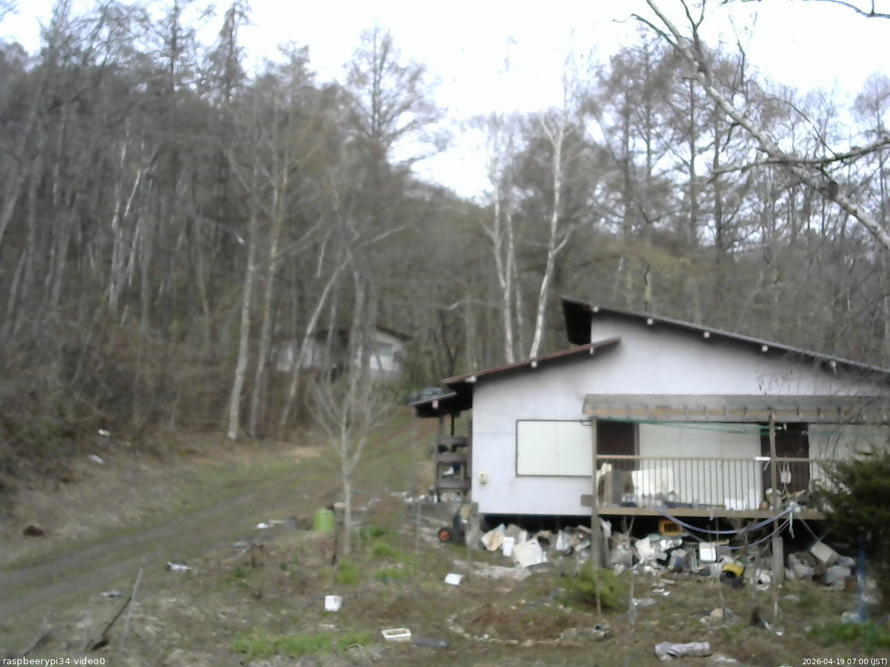 長野県菅平高原 ゆたか山荘 西側(坂上) 2026/04/19 07:00
