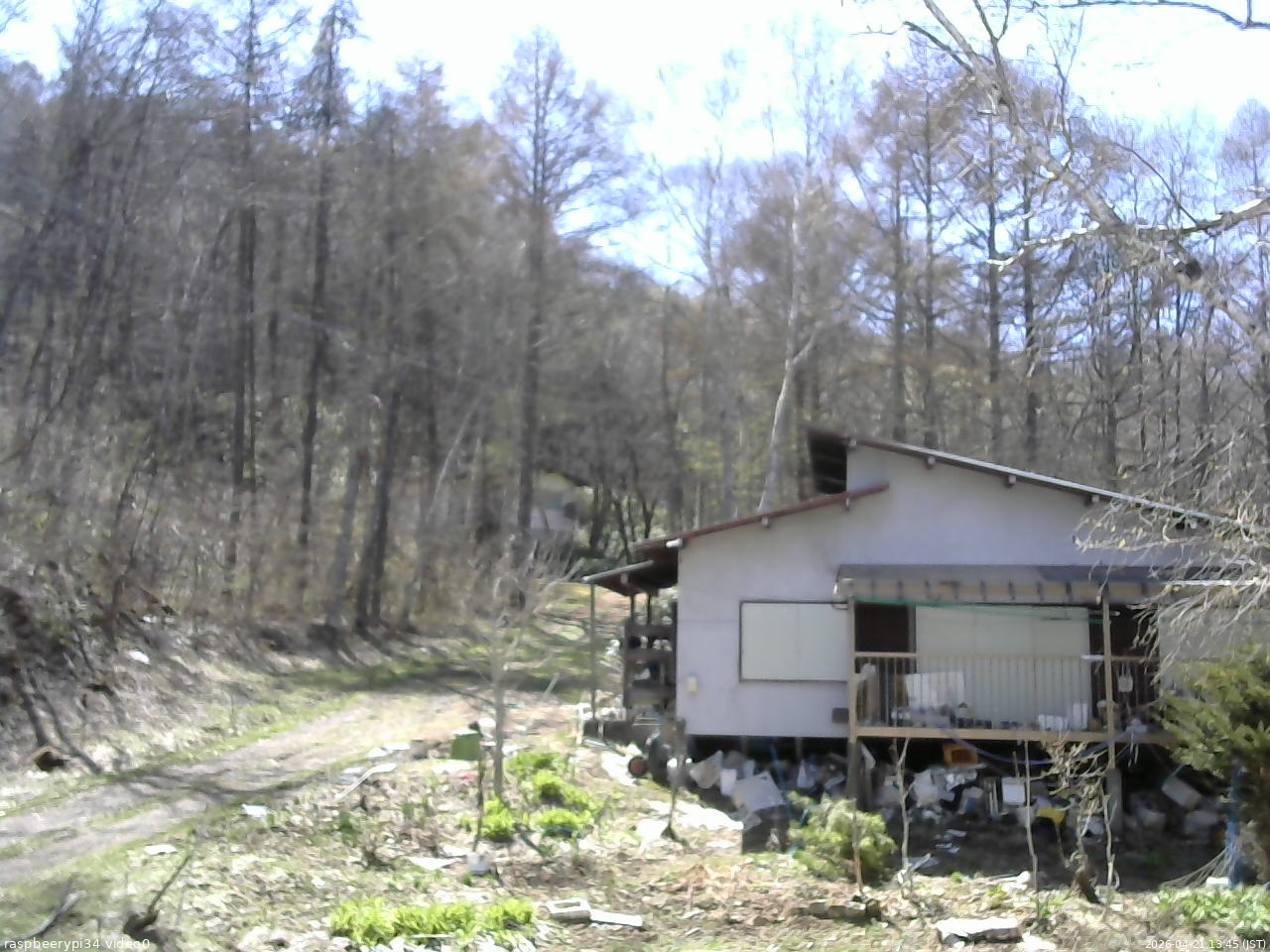 長野県菅平高原 ゆたか山荘 西側(坂上) 2026/04/21 13:45