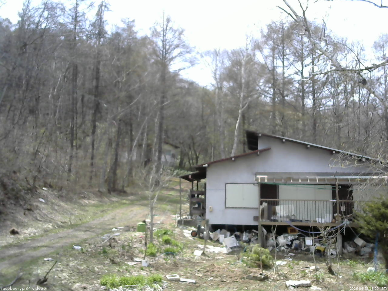 長野県菅平高原 ゆたか山荘 西側(坂上) 2026/04/22 13:00